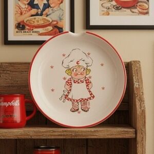 Campbell Soup Kid Ceramic Spoon Rest, Boy Chef, Vintage Advertising Kitchenware